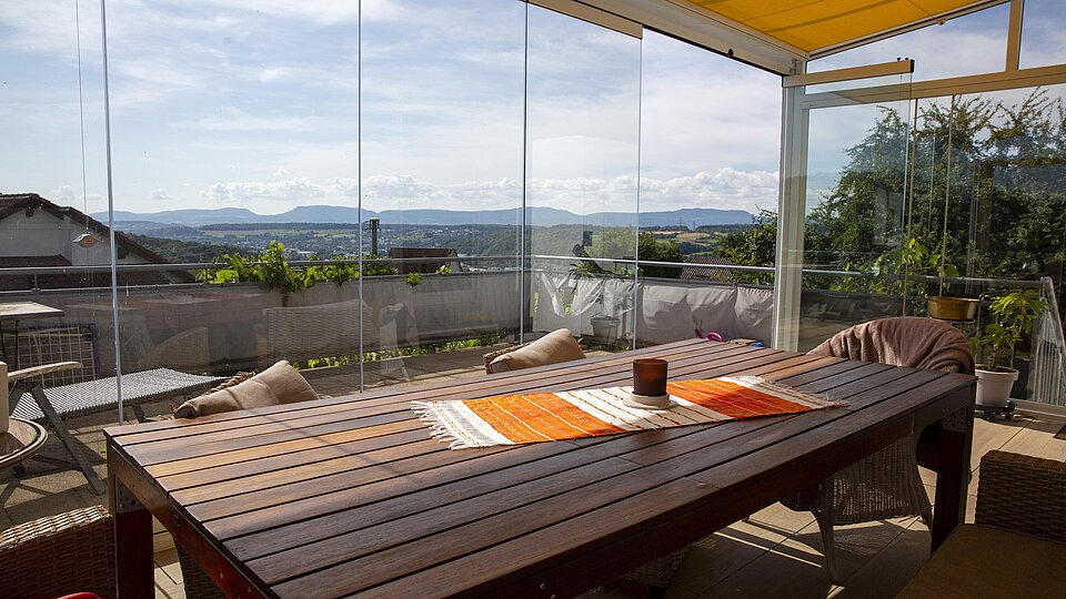 Ausblick vom Wintergarten