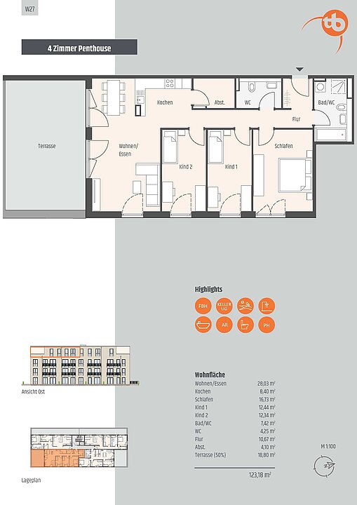 ETW 27 Grundriss u Wohnfläche