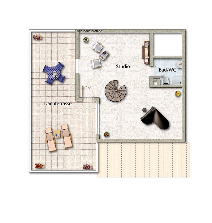 Unverbindliche Illustration Dachgeschoss