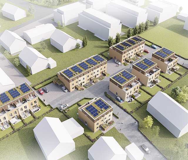 Neubaugebiet Theodor-Heuss-Str. in Donzdorf von oben (Illustration)