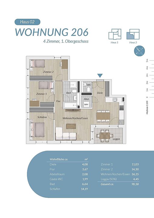 Grundriss ETW 206