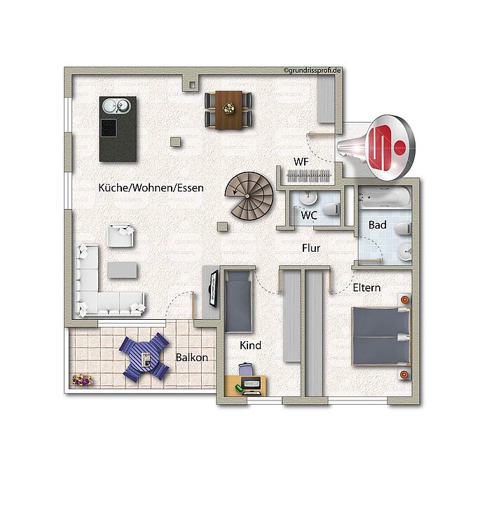 Unverbindliche Illustration Obergeschoss